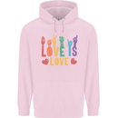 LGBT Sign Language Love Is Gay Pride Day Childrens Kids Hoodie Light Pink