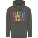 LGBT Sign Language Love Is Gay Pride Day Childrens Kids Hoodie Storm Grey