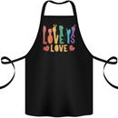 LGBT Sign Language Love Is Gay Pride Day Cotton Apron 100% Organic Black