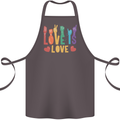 LGBT Sign Language Love Is Gay Pride Day Cotton Apron 100% Organic Dark Grey