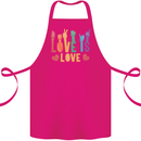 LGBT Sign Language Love Is Gay Pride Day Cotton Apron 100% Organic Pink