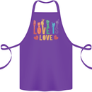 LGBT Sign Language Love Is Gay Pride Day Cotton Apron 100% Organic Purple