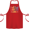 LGBT Sign Language Love Is Gay Pride Day Cotton Apron 100% Organic Red