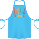 LGBT Sign Language Love Is Gay Pride Day Cotton Apron 100% Organic Turquoise