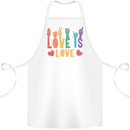 LGBT Sign Language Love Is Gay Pride Day Cotton Apron 100% Organic White