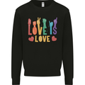 LGBT Sign Language Love Is Gay Pride Day Kids Sweatshirt Jumper Black