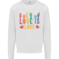 LGBT Sign Language Love Is Gay Pride Day Kids Sweatshirt Jumper White