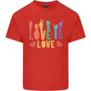LGBT Sign Language Love Is Gay Pride Day Kids T-Shirt Childrens Red