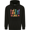 LGBT Sign Language Love Is Gay Pride Day Mens 80% Cotton Hoodie Black