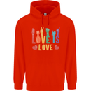 LGBT Sign Language Love Is Gay Pride Day Mens 80% Cotton Hoodie Bright Red