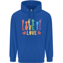 LGBT Sign Language Love Is Gay Pride Day Mens 80% Cotton Hoodie Royal Blue