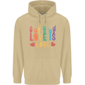 LGBT Sign Language Love Is Gay Pride Day Mens 80% Cotton Hoodie Sand