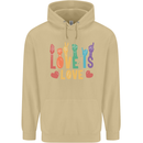 LGBT Sign Language Love Is Gay Pride Day Mens 80% Cotton Hoodie Sand