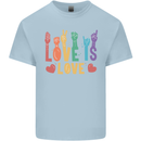LGBT Sign Language Love Is Gay Pride Day Mens Cotton T-Shirt Tee Top Light Blue