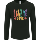 LGBT Sign Language Love Is Gay Pride Day Mens Long Sleeve T-Shirt Black