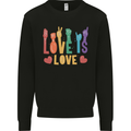 LGBT Sign Language Love Is Gay Pride Day Mens Sweatshirt Jumper Black