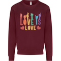 LGBT Sign Language Love Is Gay Pride Day Mens Sweatshirt Jumper Maroon