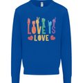 LGBT Sign Language Love Is Gay Pride Day Mens Sweatshirt Jumper Royal Blue