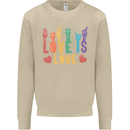 LGBT Sign Language Love Is Gay Pride Day Mens Sweatshirt Jumper Sand