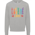 LGBT Sign Language Love Is Gay Pride Day Mens Sweatshirt Jumper Sports Grey