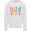 LGBT Sign Language Love Is Gay Pride Day Mens Sweatshirt Jumper White
