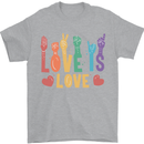 LGBT Sign Language Love Is Gay Pride Day Mens T-Shirt Cotton Gildan Sports Grey