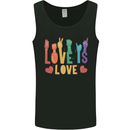 LGBT Sign Language Love Is Gay Pride Day Mens Vest Tank Top Black