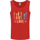 LGBT Sign Language Love Is Gay Pride Day Mens Vest Tank Top Red