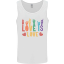LGBT Sign Language Love Is Gay Pride Day Mens Vest Tank Top White