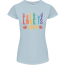 LGBT Sign Language Love Is Gay Pride Day Womens Petite Cut T-Shirt Light Blue