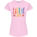 LGBT Sign Language Love Is Gay Pride Day Womens Petite Cut T-Shirt Light Pink