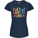LGBT Sign Language Love Is Gay Pride Day Womens Petite Cut T-Shirt Navy Blue