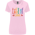 LGBT Sign Language Love Is Gay Pride Day Womens Wider Cut T-Shirt Light Pink