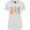 LGBT Sign Language Love Is Gay Pride Day Womens Wider Cut T-Shirt White