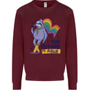 LGBT Sloth The Future Is Equal Gay Pride Kids Sweatshirt Jumper Maroon