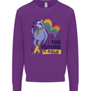 LGBT Sloth The Future Is Equal Gay Pride Kids Sweatshirt Jumper Purple