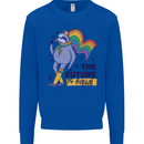 LGBT Sloth The Future Is Equal Gay Pride Kids Sweatshirt Jumper Royal Blue