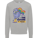 LGBT Sloth The Future Is Equal Gay Pride Kids Sweatshirt Jumper Sports Grey