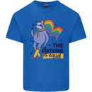 LGBT Sloth The Future Is Equal Gay Pride Kids T-Shirt Childrens Royal Blue