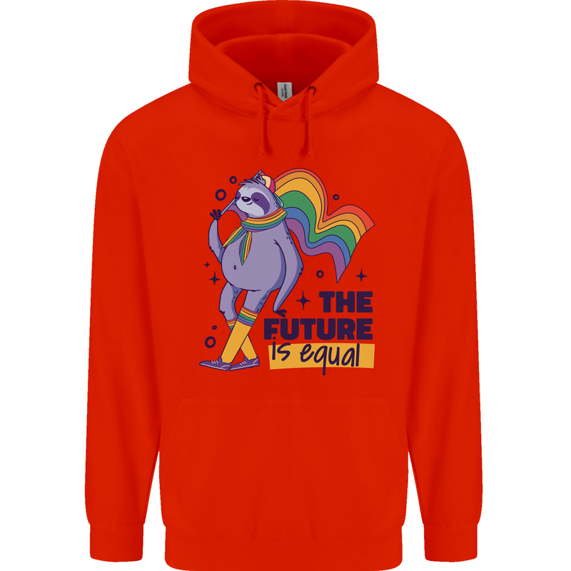 LGBT Sloth The Future Is Equal Gay Pride Mens 80% Cotton Hoodie Bright Red
