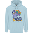 LGBT Sloth The Future Is Equal Gay Pride Mens 80% Cotton Hoodie Light Blue