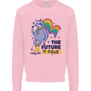 LGBT Sloth The Future Is Equal Gay Pride Mens Sweatshirt Jumper Light Pink