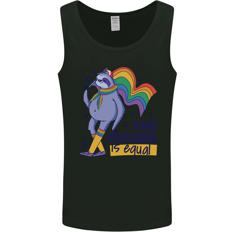 LGBT Sloth The Future Is Equal Gay Pride Mens Vest Tank Top Black