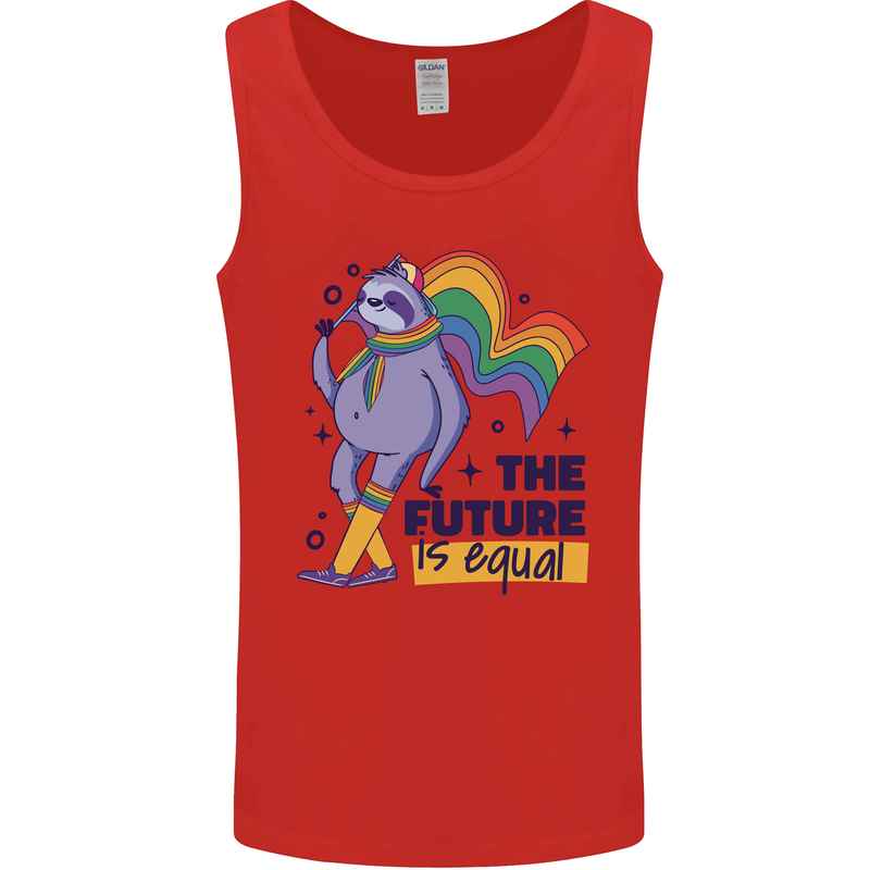 LGBT Sloth The Future Is Equal Gay Pride Mens Vest Tank Top Red
