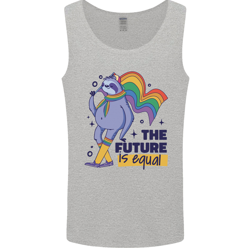 LGBT Sloth The Future Is Equal Gay Pride Mens Vest Tank Top Sports Grey
