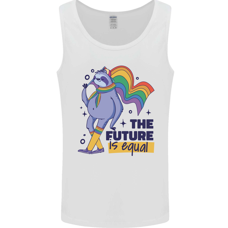 LGBT Sloth The Future Is Equal Gay Pride Mens Vest Tank Top White