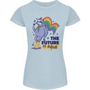 LGBT Sloth The Future Is Equal Gay Pride Womens Petite Cut T-Shirt Light Blue