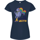 LGBT Sloth The Future Is Equal Gay Pride Womens Petite Cut T-Shirt Navy Blue