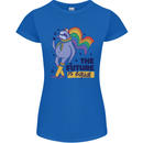 LGBT Sloth The Future Is Equal Gay Pride Womens Petite Cut T-Shirt Royal Blue
