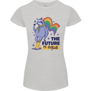 LGBT Sloth The Future Is Equal Gay Pride Womens Petite Cut T-Shirt Sports Grey